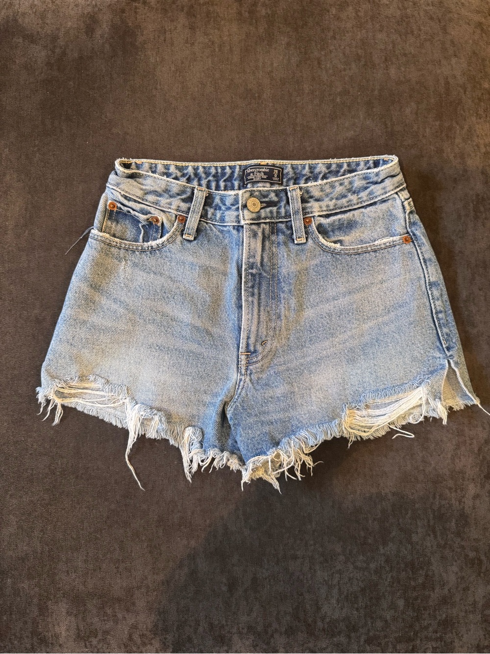 Abercrombie & Fitch Light Blue Distressed Denim Cutoff Shorts
